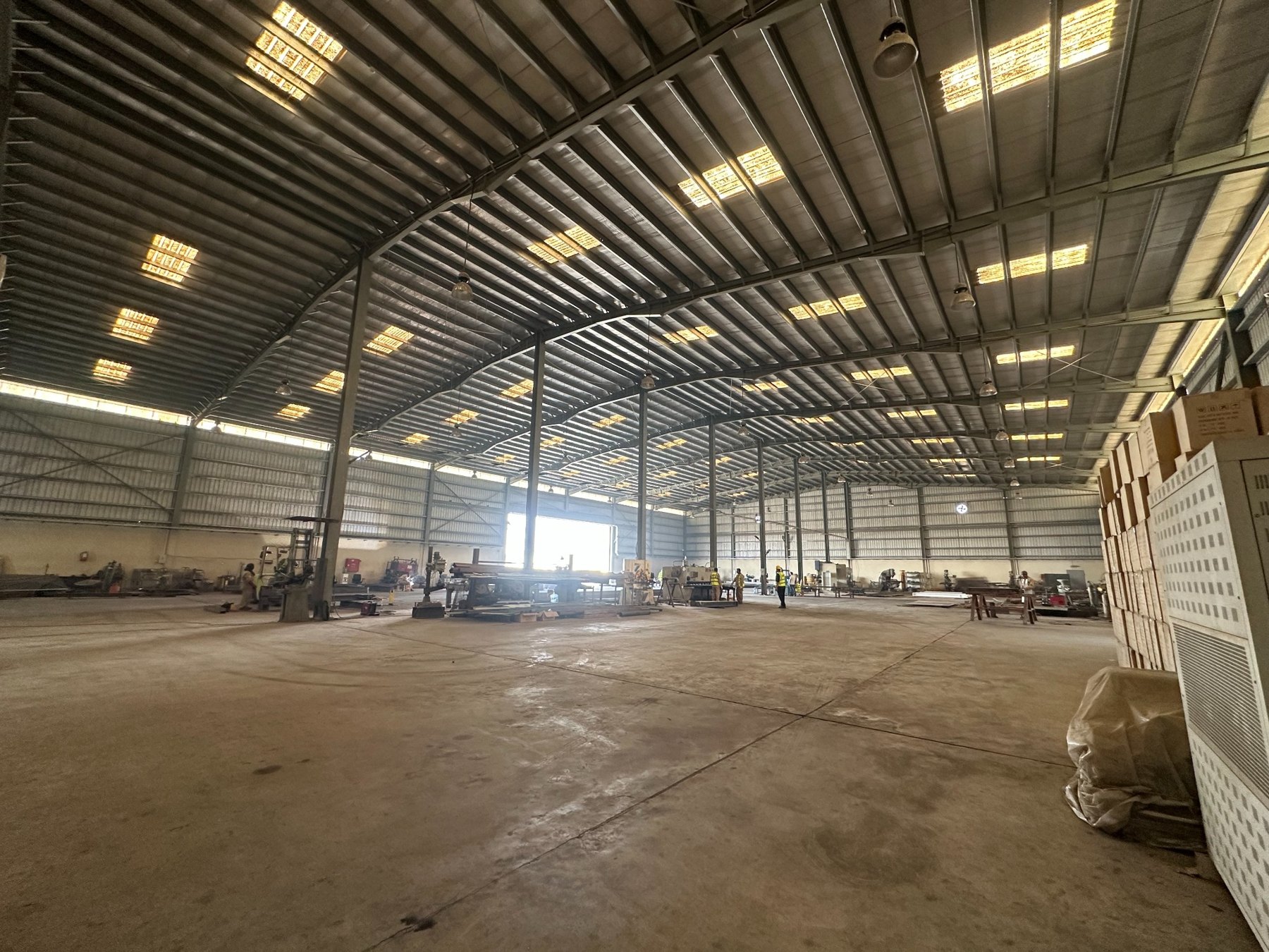 Wide view of the workshop interior